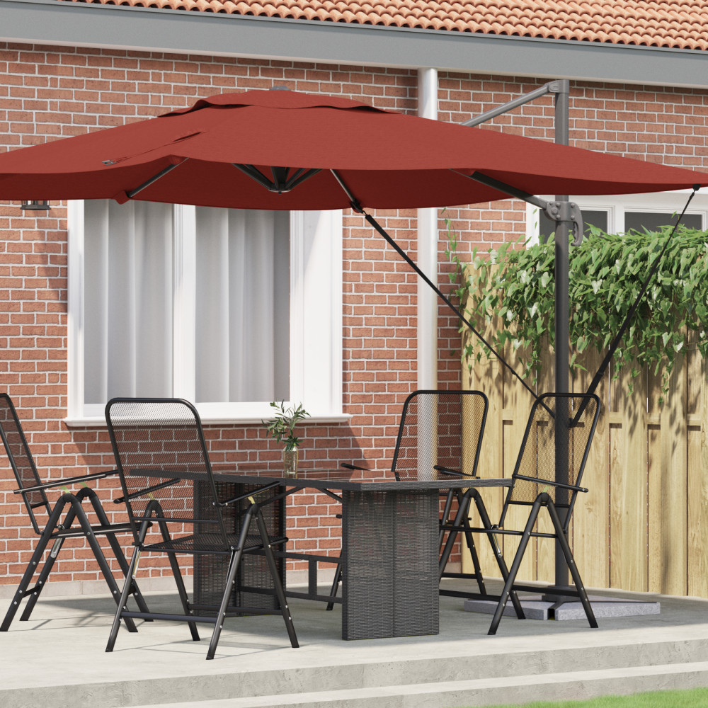Produktbild för Roma Parasol Röd 286 x 284 x 265 cm Aluminium och Polyester