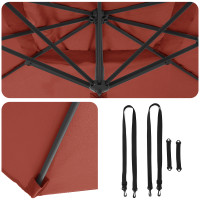 Produktbild för Roma Parasol Röd 286 x 284 x 265 cm Aluminium och Polyester