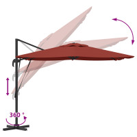 Produktbild för Roma Parasol Röd 286 x 284 x 265 cm Aluminium och Polyester