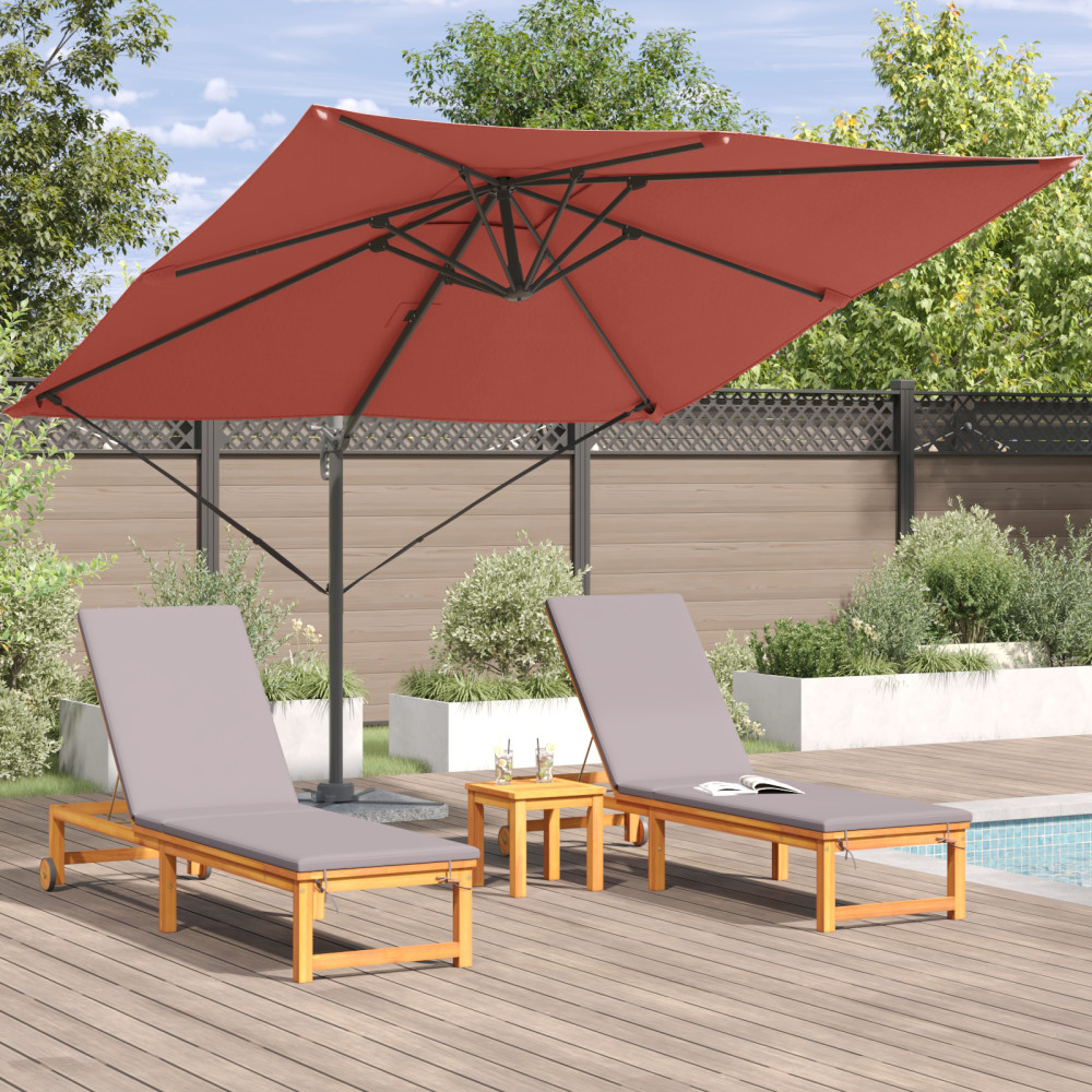 Produktbild för Roma Parasol Röd 286 x 284 x 265 cm Aluminium och Polyester