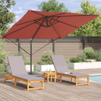 Produktbild för Roma Parasol Röd 286 x 284 x 265 cm Aluminium och Polyester