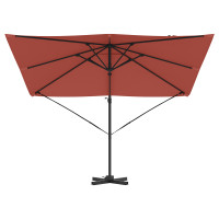 Produktbild för Roma Parasol Röd 286 x 284 x 265 cm Aluminium och Polyester
