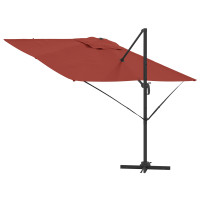 Produktbild för Roma Parasol Röd 286 x 284 x 265 cm Aluminium och Polyester
