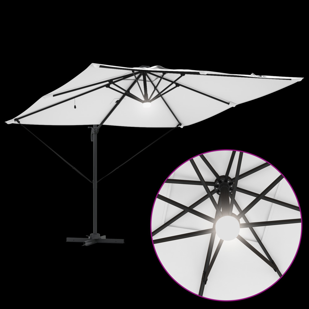 Produktbild för Roma Parasol Beige 286 x 284 x 270 cm Aluminium och Polyester