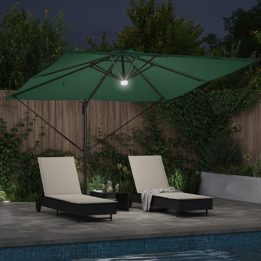 Produktbild för Roma Parasol Grön 286 x 284 x 270 cm Aluminium och Polyester