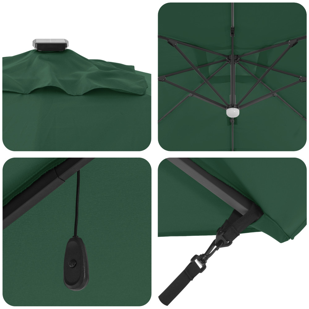 Produktbild för Roma Parasol Grön 286 x 284 x 270 cm Aluminium och Polyester