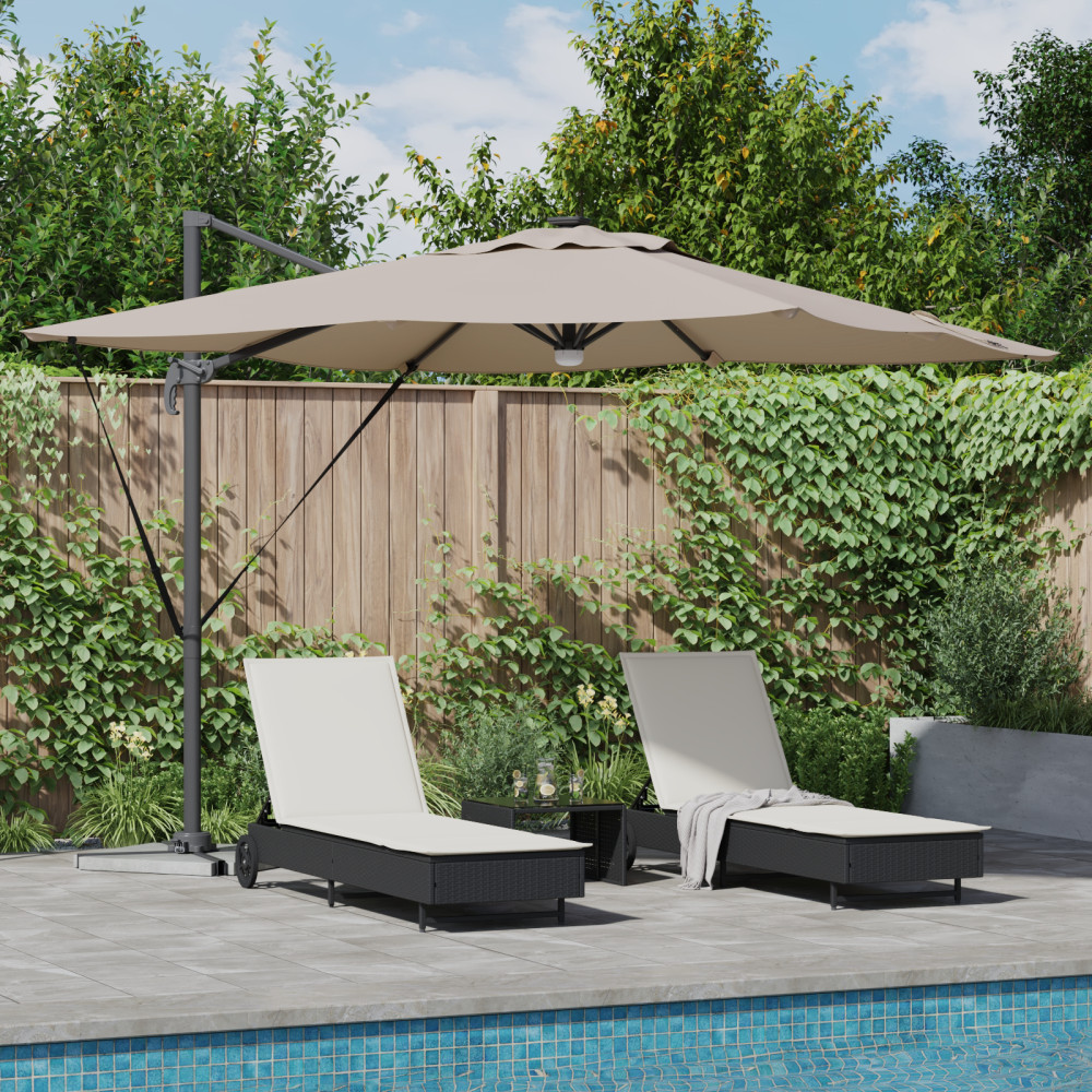 Produktbild för Roma Parasol Taupe 286 x 284 x 270 cm Aluminium och Polyester