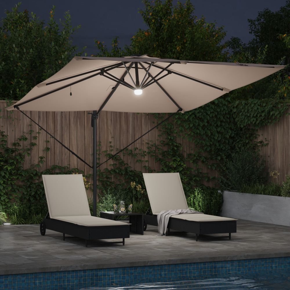 Produktbild för Roma Parasol Taupe 286 x 284 x 270 cm Aluminium och Polyester