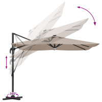 Produktbild för Roma Parasol Taupe 286 x 284 x 270 cm Aluminium och Polyester
