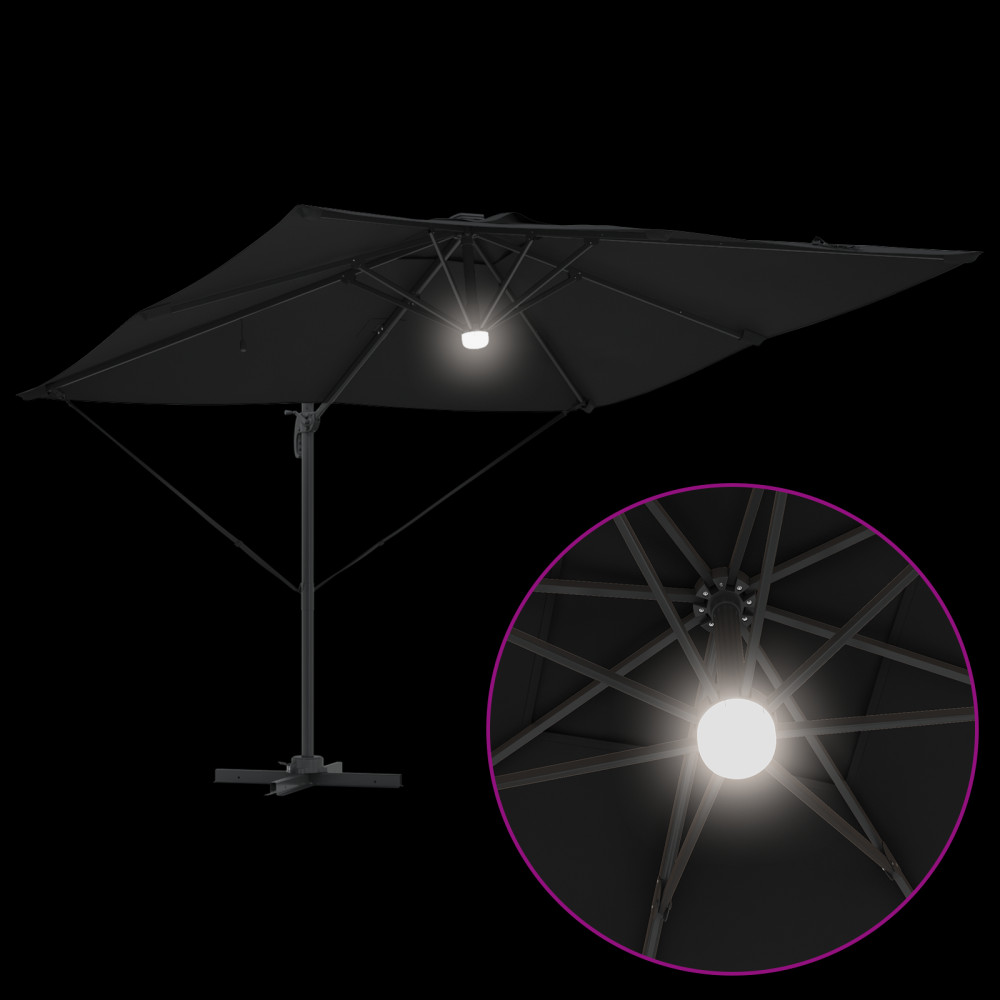 Produktbild för Roma Parasol Svart 286 x 284 x 270 cm Aluminium och Polyester