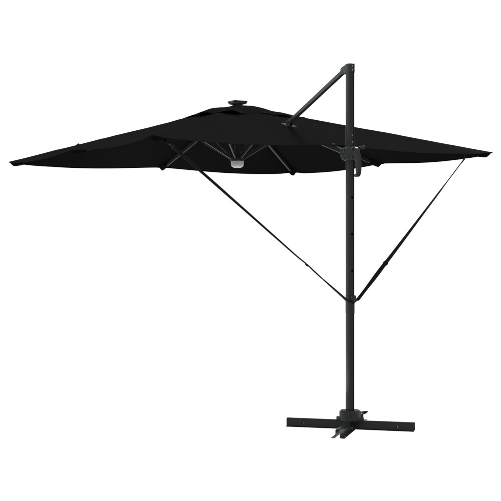 Produktbild för Roma Parasol Svart 286 x 284 x 270 cm Aluminium och Polyester