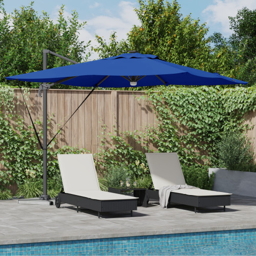 vidaXL Roma Parasol Blå 286 x 284 x 270 cm Aluminium och Polyester