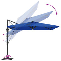 Produktbild för Roma Parasol Blå 286 x 284 x 270 cm Aluminium och Polyester