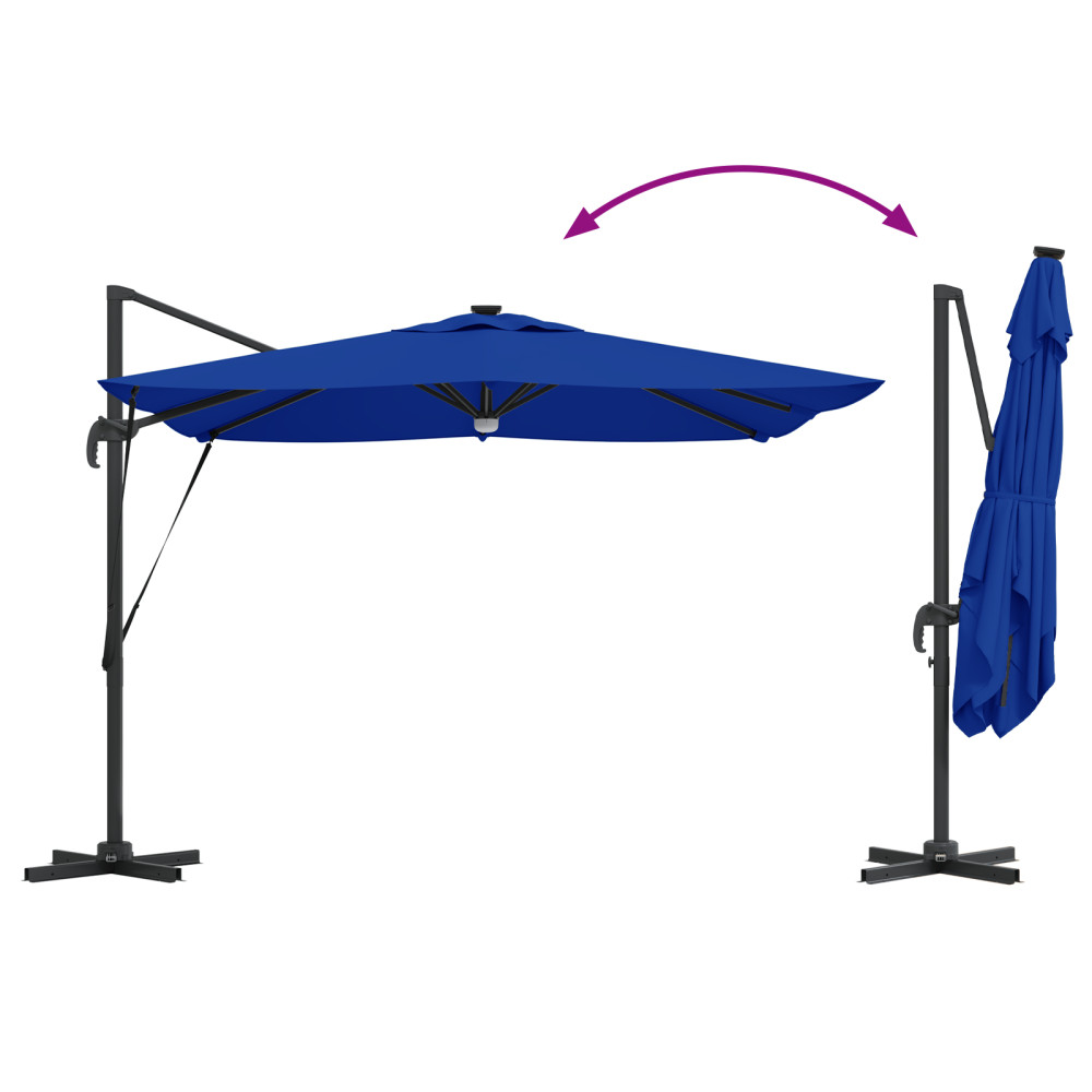 Produktbild för Roma Parasol Blå 286 x 284 x 270 cm Aluminium och Polyester