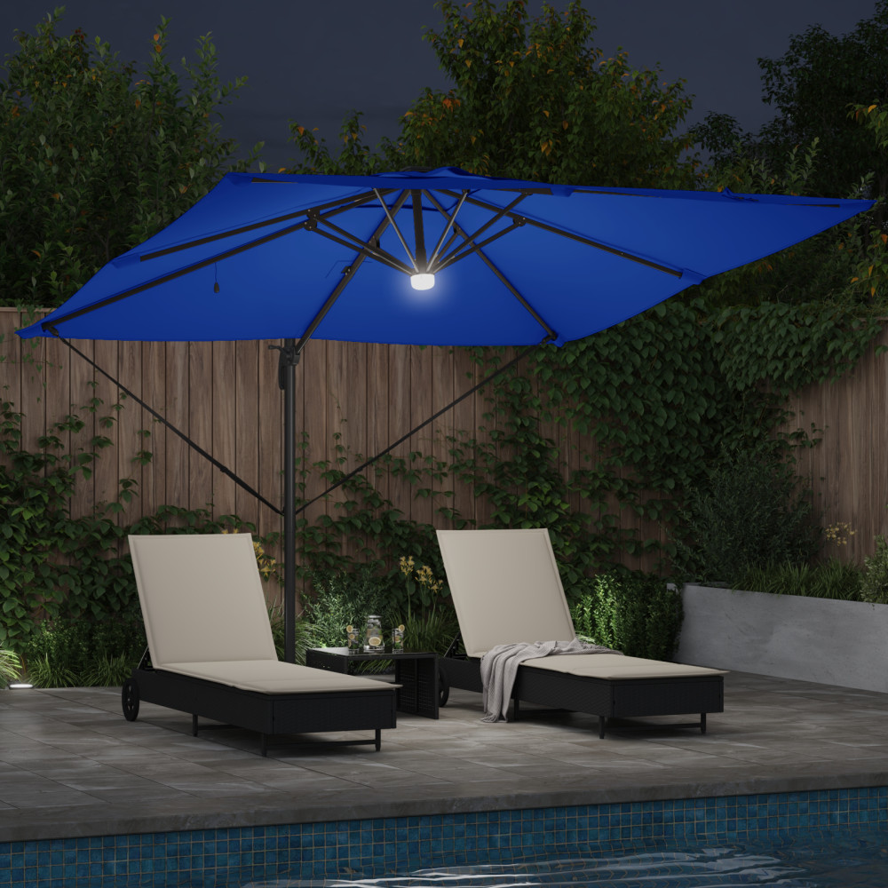 Produktbild för Roma Parasol Blå 286 x 284 x 270 cm Aluminium och Polyester