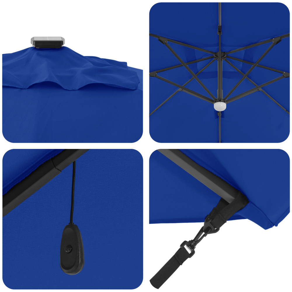 Produktbild för Roma Parasol Blå 286 x 284 x 270 cm Aluminium och Polyester