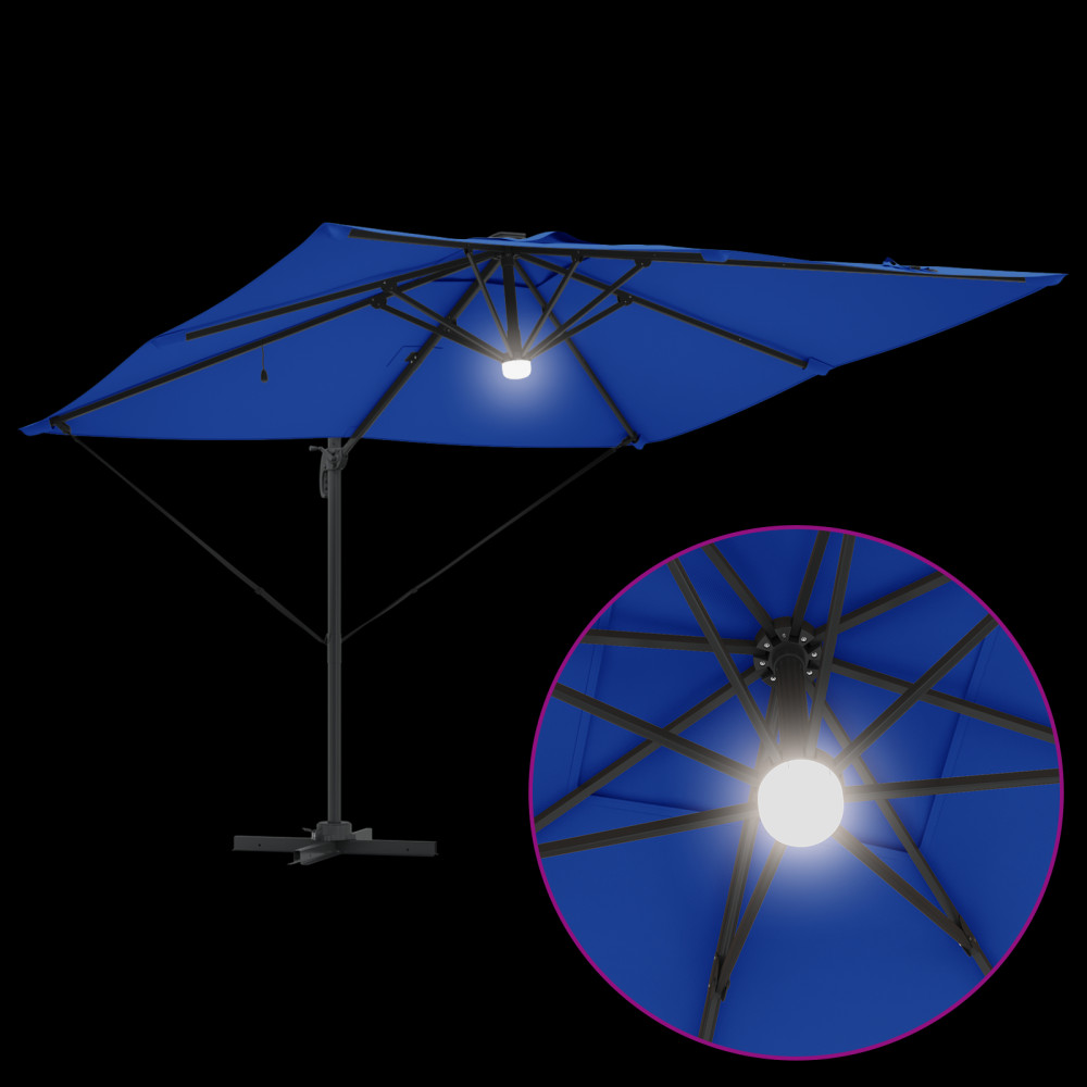 Produktbild för Roma Parasol Blå 286 x 284 x 270 cm Aluminium och Polyester