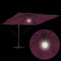 Produktbild för Roma Parasol Röd 286 x 284 x 270 cm Aluminium och Polyester