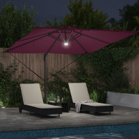 Produktbild för Roma Parasol Röd 286 x 284 x 270 cm Aluminium och Polyester