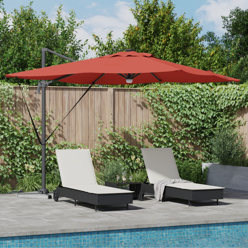 Produktbild för Roma Parasol Röd 286 x 284 x 270 cm Aluminium och Polyester