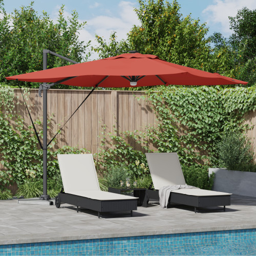 vidaXL Roma Parasol Röd 286 x 284 x 270 cm Aluminium och Polyester