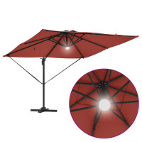 Produktbild för Roma Parasol Röd 286 x 284 x 270 cm Aluminium och Polyester