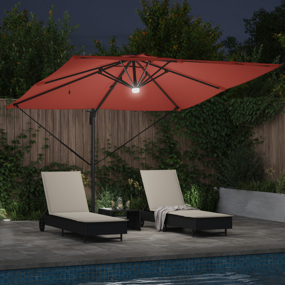 Produktbild för Roma Parasol Röd 286 x 284 x 270 cm Aluminium och Polyester