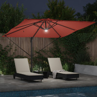 Produktbild för Roma Parasol Röd 286 x 284 x 270 cm Aluminium och Polyester