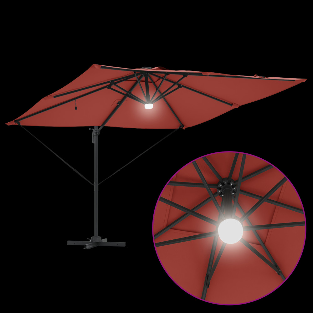 Produktbild för Roma Parasol Röd 286 x 284 x 270 cm Aluminium och Polyester