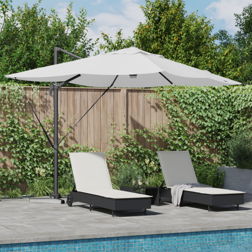 vidaXL Parasoll Sand 351 x 250 x 253 cm Polyester och aluminium
