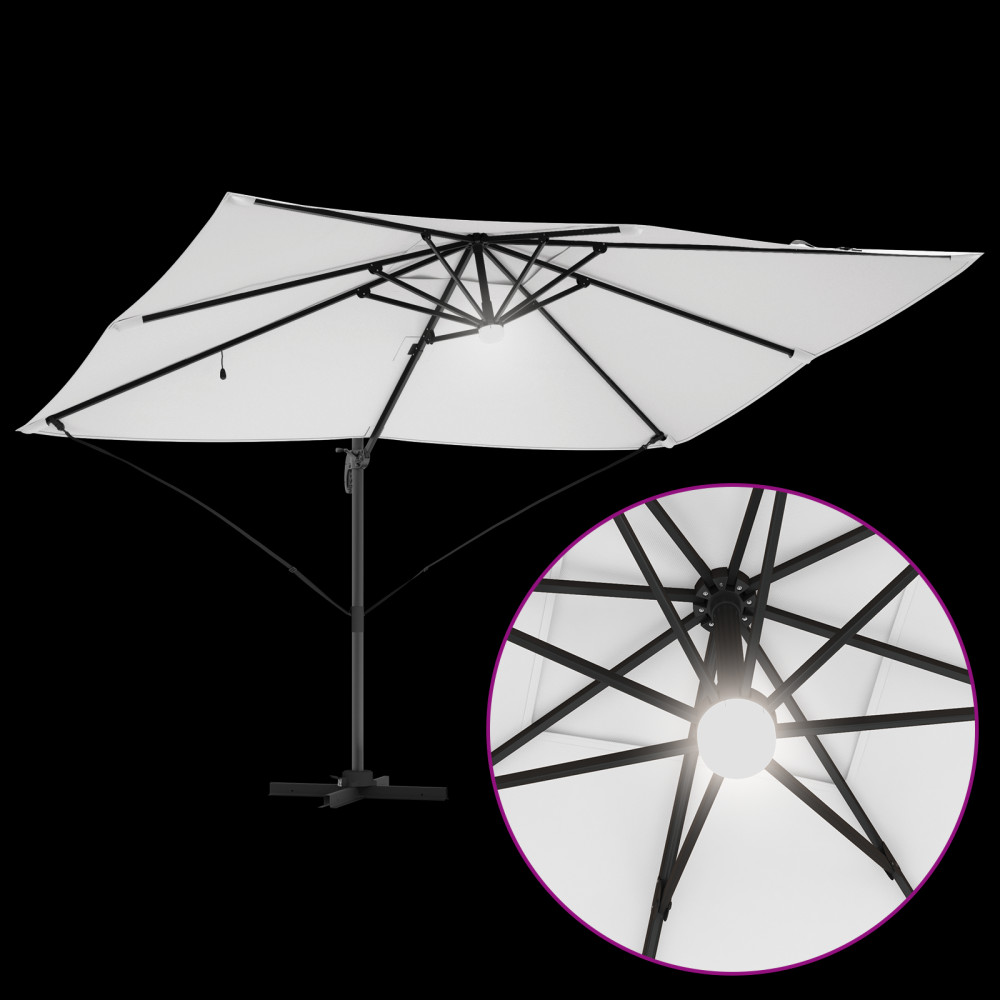 Produktbild för Parasoll Sand 351 x 250 x 253 cm Polyester och aluminium