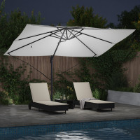 Produktbild för Parasoll Sand 351 x 250 x 253 cm Polyester och aluminium