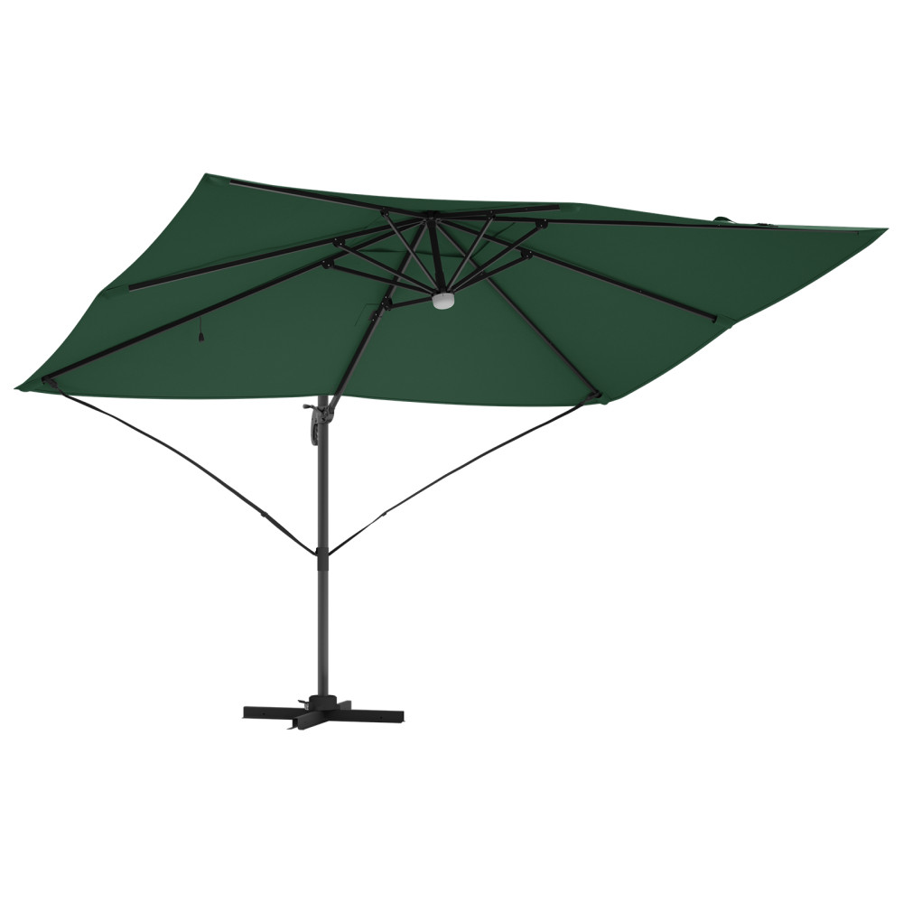 Produktbild för Parasoll Grön 351 x 250 x 253 cm Polyester och aluminium