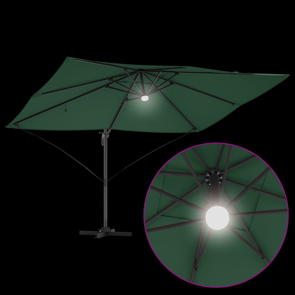 Produktbild för Parasoll Grön 351 x 250 x 253 cm Polyester och aluminium