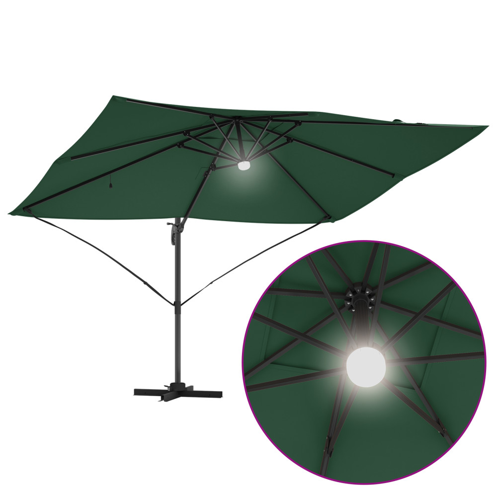 Produktbild för Parasoll Grön 351 x 250 x 253 cm Polyester och aluminium