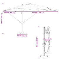 Produktbild för Parasoll Antracit 351 x 250 x 253 cm Polyester och aluminium