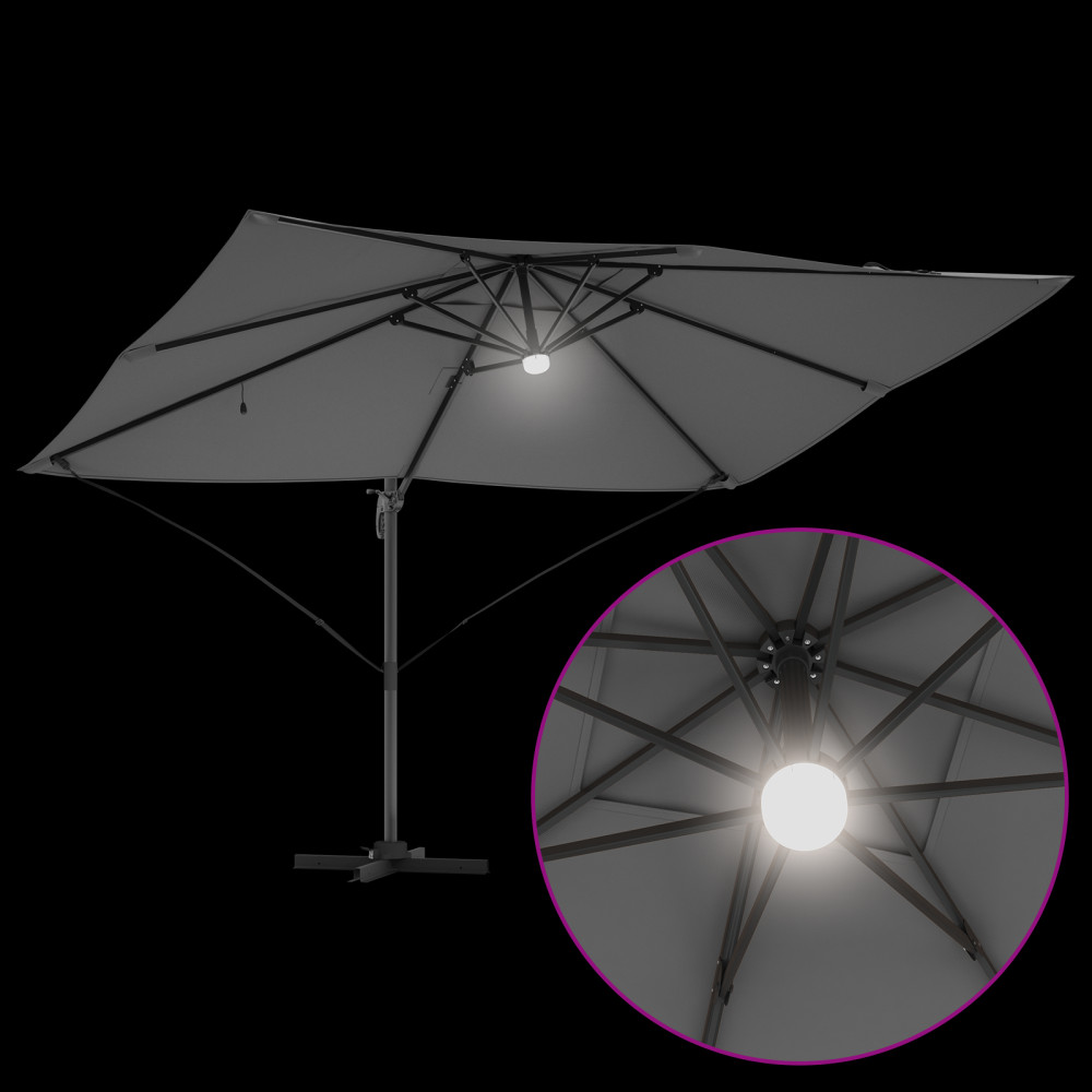 Produktbild för Parasoll Antracit 351 x 250 x 253 cm Polyester och aluminium