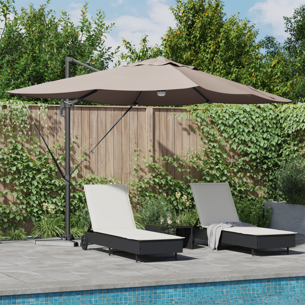 Produktbild för Parasoll Taupe 351 x 250 x 253 cm Polyester och aluminium