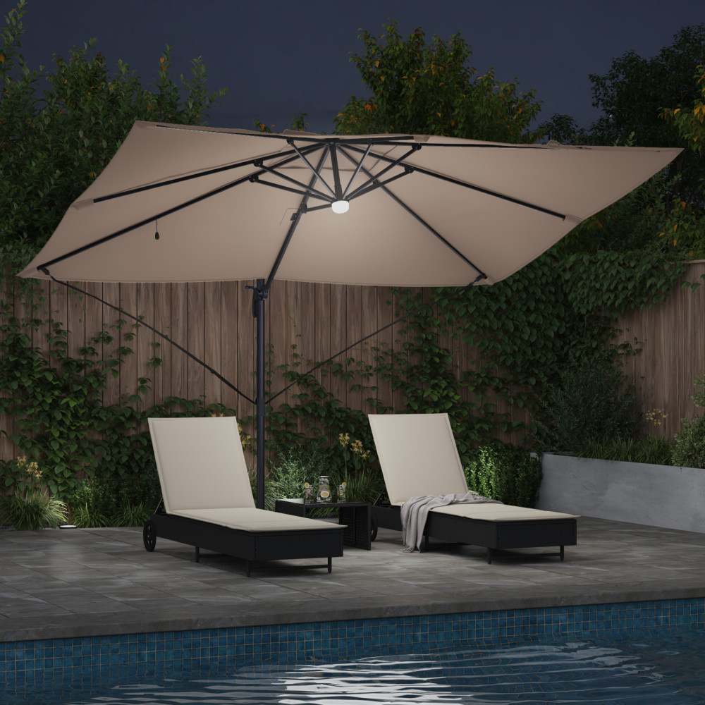 Produktbild för Parasoll Taupe 351 x 250 x 253 cm Polyester och aluminium