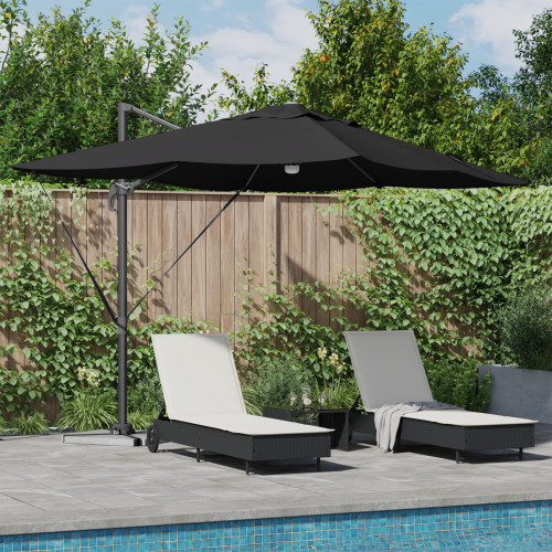 vidaXL Parasoll Svart 351 x 250 x 253 cm Polyester och aluminium