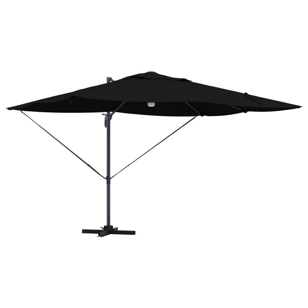 Produktbild för Parasoll Svart 351 x 250 x 253 cm Polyester och aluminium