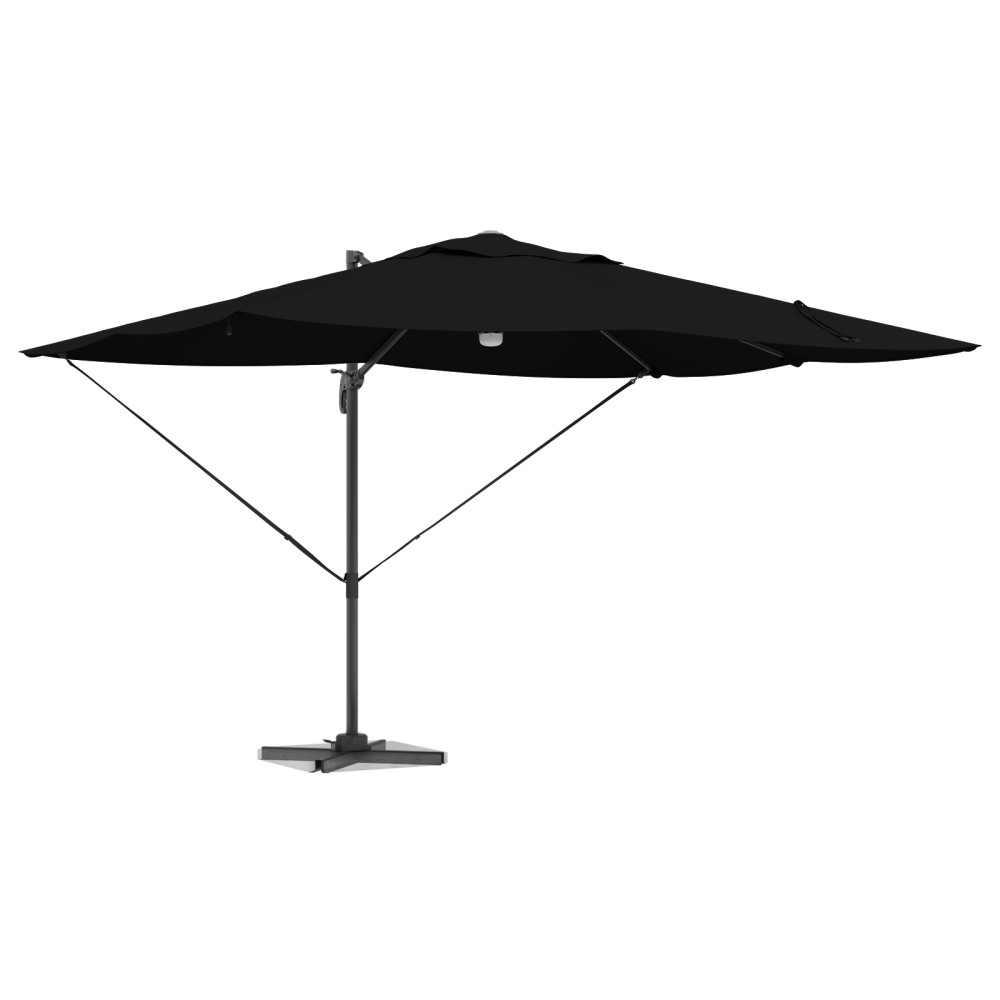 Produktbild för Parasoll Svart 351 x 250 x 253 cm Polyester och aluminium