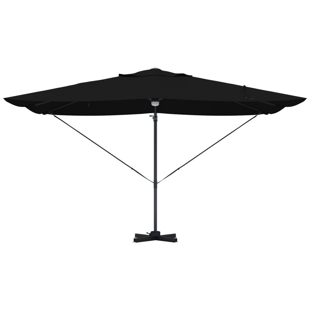 Produktbild för Parasoll Svart 351 x 250 x 253 cm Polyester och aluminium