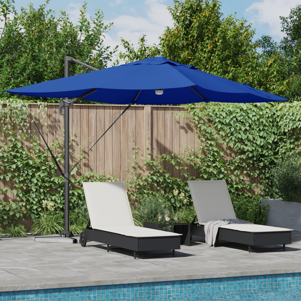 Produktbild för Parasoll 351 x 250 x 253 cm Polyester och aluminium Azurblå