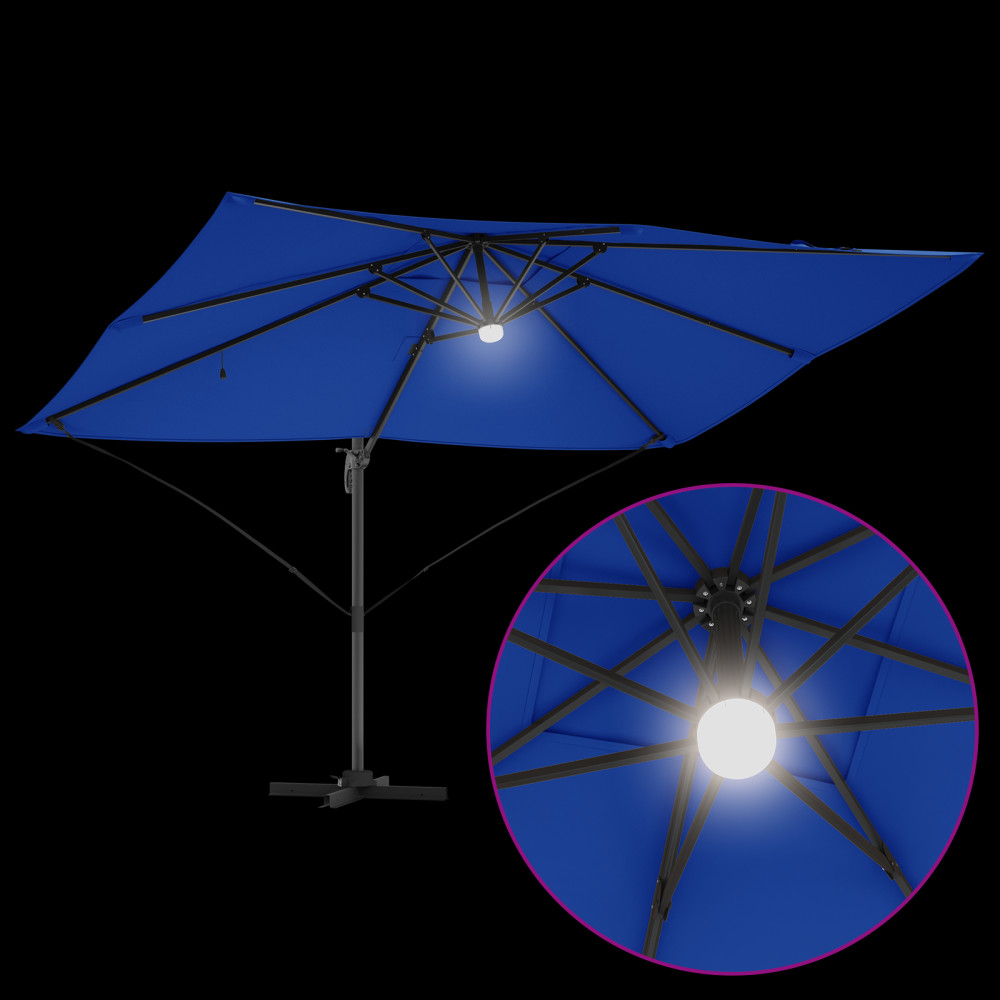 Produktbild för Parasoll 351 x 250 x 253 cm Polyester och aluminium Azurblå