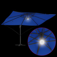 Produktbild för Parasoll 351 x 250 x 253 cm Polyester och aluminium Azurblå