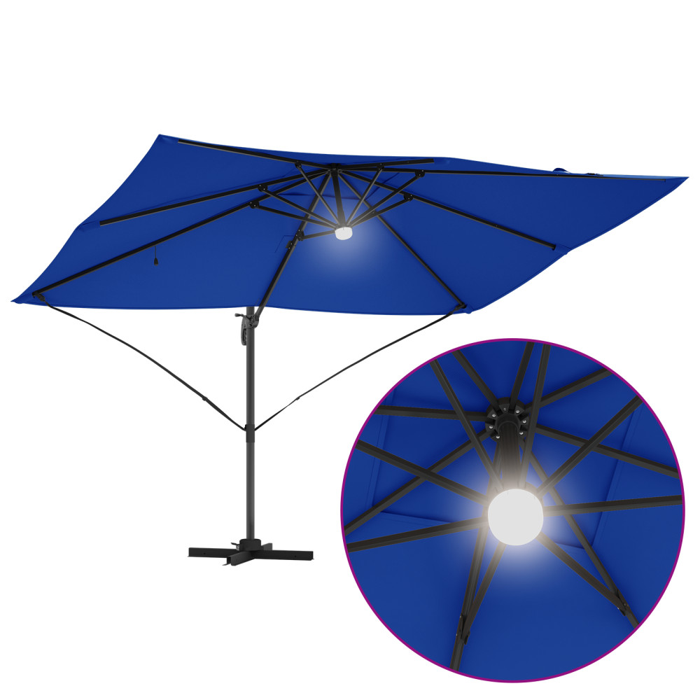 Produktbild för Parasoll 351 x 250 x 253 cm Polyester och aluminium Azurblå