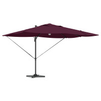 Produktbild för Parasoll med LED -remsljus Bordeaux Röd 351 x 250 x 253 cm