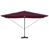Produktbild för Parasoll med LED -remsljus Bordeaux Röd 351 x 250 x 253 cm