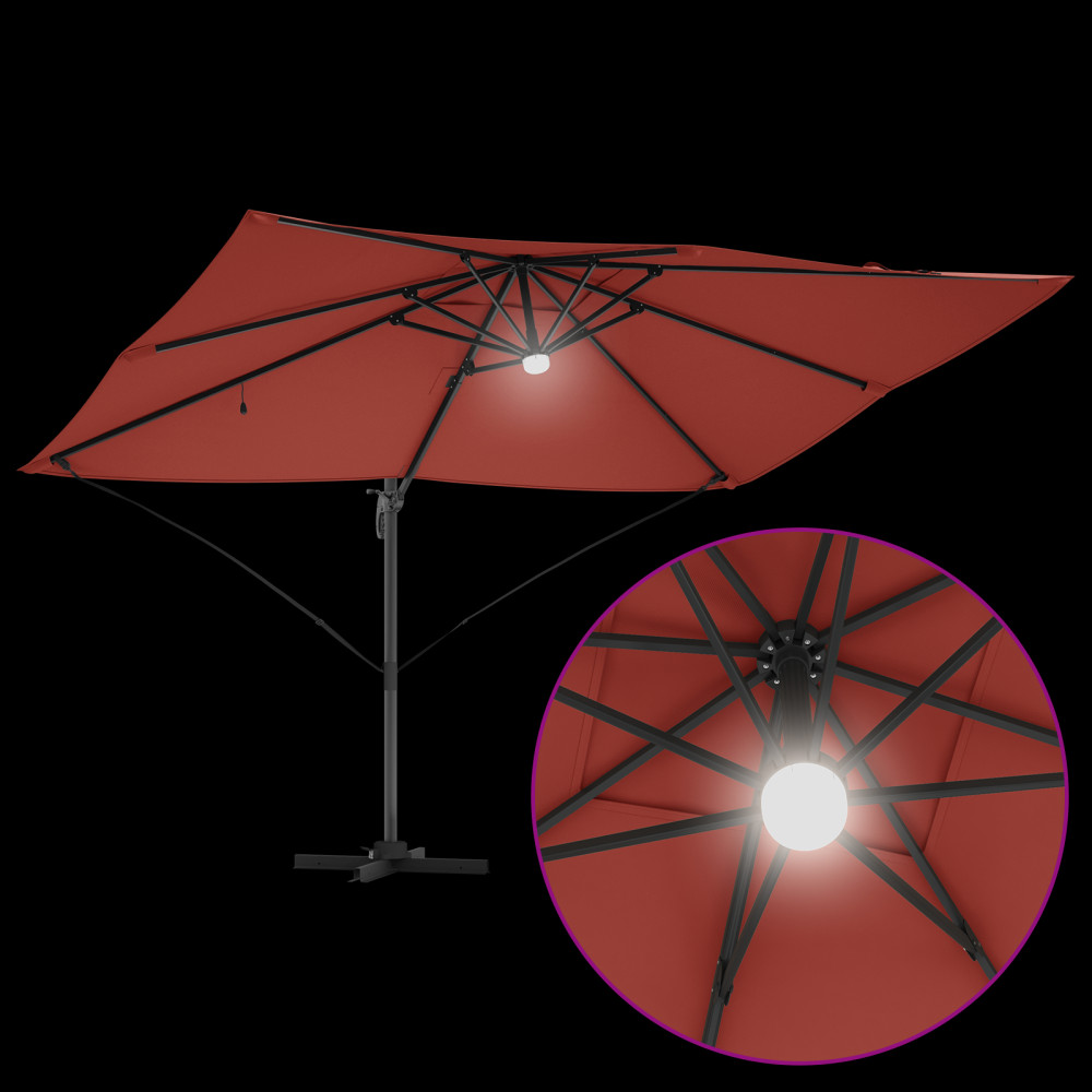 Produktbild för Parasoll Terracotta 351 x 250 x 253 cm Polyester och aluminium